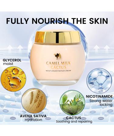 Camel Milk Cactus Moisturizing Repair Cream Anti Wrinkle Moisturizer Face Cream for Dry & Combination Skin Anti Aging Dark Spot Remover for Face Firms & Nourishes Fast-absorbing | 130g/4.586oz - Buy Online on GoSupps.com