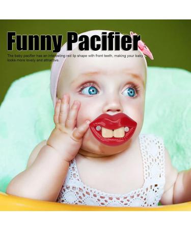 Funny Red Lip Baby Pacifier - Safe Eco-Friendly Silicone Oral Support for Toddlers - Buy Online on GoSupps.com