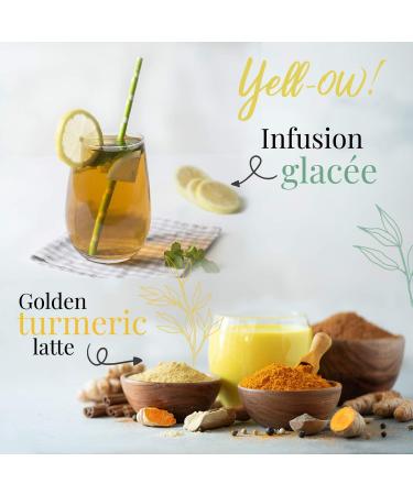 ORIGENS Yell-OW! Organic Turmeric Ginger Herbal Tea 125 g | Ginger Turmeric Black Pepper and Lemon Infusion | For Iced/Hot T - Buy Online on GoSupps.com