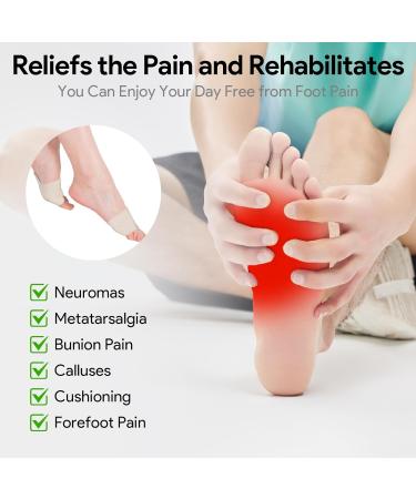 4 Pairs Metatarsal Pads with Gel Foot Cushions for Sesamoiditis Morton s Neuroma Metatarsalgia Diabetic Foot Care (Beige & Black Small - Buy Online on GoSupps.com