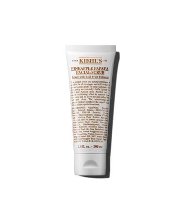 Kiehl's Pineapple Papaya Facial Scrub Exfoliating Face Cleanser for All Skin Types Removes Dead Skin for Softer & Smoother Skin with Luffa Cylindrica Fruit & Apricot Seed Powder - 3.4 fl oz