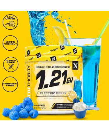 Nutrithority 1.21gw High Stim Pre-Workout Hawaiian Tango - Strength Gains Powder Energy Supplement - Unparalleled Pumps Focus & Drive - Intense Blend of Time Released Caffeine - Buy Online on GoSupps.com