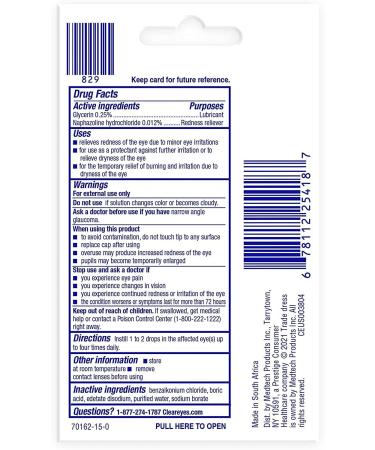 Buy Clear Eyes Redness Relief Eye Drops 0.2oz | Fast Shipping Worldwide - Buy Online on GoSupps.com