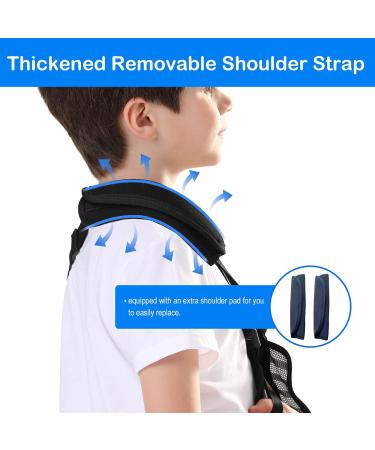 Kids Arm Sling for Shoulder Injury | Breathable Mesh Fabric Shoulder Immobilizer for Boys & Girls | Removable Strap | Large Size for Showering & Beach Use - Buy Online on GoSupps.com
