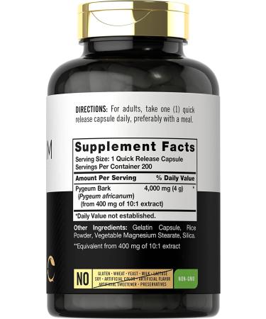 Buy Carlyle Extra Strength Pygeum 4000 MG - 200 Capsules | Premium Herbal Supplement - Buy Online on GoSupps.com