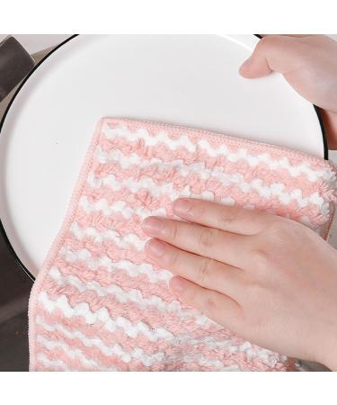 5pcs Super Absorbent Stripes Dish Cloths Reusable Kitchen Towels for Effective Clean Kitchen Bathroom - Buy Online on GoSupps.com