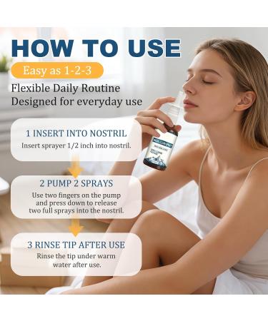 2PCS Iodine Nasal Spray Daily Nasal Cleanse & Care Mist Refreshes Nasal Passages Fine Mist Non-Medicated Nasal Spray for Dry Air Travel & Daily Care - Buy Online on GoSupps.com