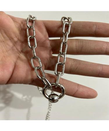 Oralgo Steel Bead Keybone Chain Necklace | Stylish Round Pearl Collarbone Chain for Everyday Use | Metal Jewelry - Buy Online on GoSupps.com