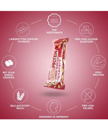 Ironmaxx OAT & Protein Bar - Raspberry (12 x 45g) | High Protein No Added Sugar | Energy & Filler Supplier | Healthy Snack - Buy Online on GoSupps.com