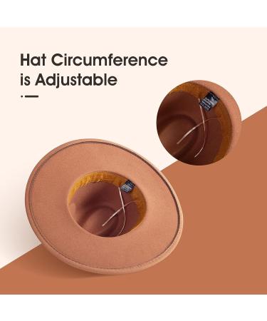 2 Pack Wide Brim Fedora Hats for Women Men | Stylish Classic Felt Panama Hat Set in Black and Khaki - Buy Online on GoSupps.com