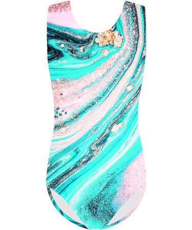 TFJH E Girls Gymnastics Leotard Sparkle Athletic Activewear 8-9 Years - Cyan Pink - Buy Online on GoSupps.com
