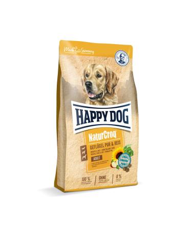 Happy Dog 60512 - NaturCroq poultry pure & rice - dry food with herbs for adult dogs - 4 kg content poultry & rice 4 kg (1 Pack)