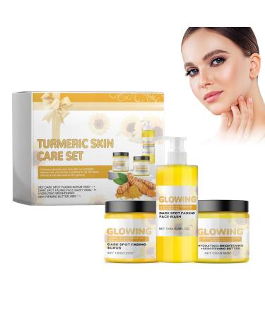Curcuma Combo Skin Care Set 3 En 1 Curcuma Combo Skin Care Set Curcuma Face Wash Exfoliant & Body Butter Glow Combo Skin Care Set Exfoliant & Hydratant Naturellement