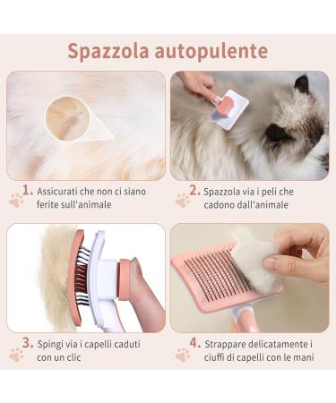 Vinabo Self-Cleaning Pet Brush | Dog & Cat Undercoat Removal | Perfect for Long & Short-Haired Pets - Cinnamon - Buy Online on GoSupps.com