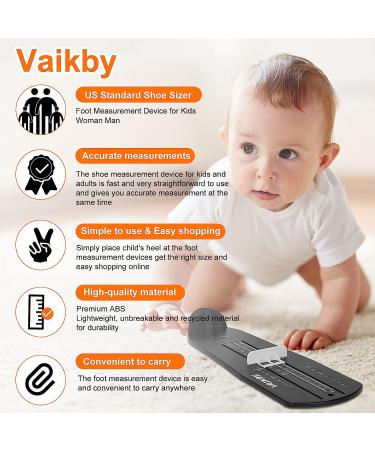 Vaikby Foot Measurement Device: Shoe Sizer for Kids & Adults - Easy Online Shoe Shopping with Accurate Foot Measuring Tool - Buy Online on GoSupps.com