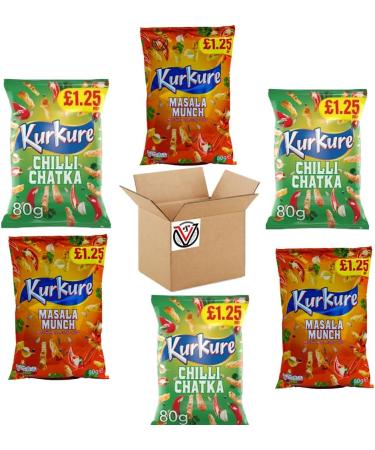 VIMIX Kurkure Chilli Chatka Massala Munch 80g Pm 1.25 | 06 Mixed Bags - Buy Online on GoSupps.com
