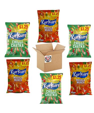 VIMIX Kurkure Chilli Chatka Massala Munch 80g Pm 1.25 | 06 Mixed Bags