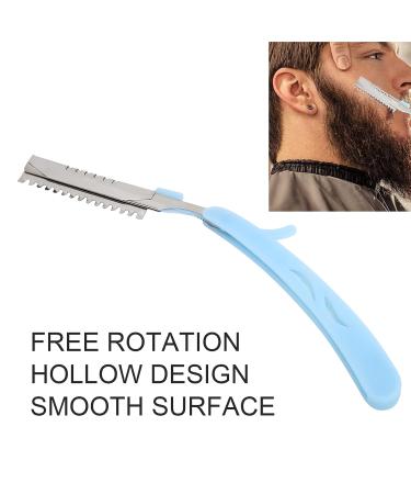 Premium Blue Straight Edge Razor - Stainless Steel Manual Hairdressing Tool for Salons & Home Use - Buy Online on GoSupps.com