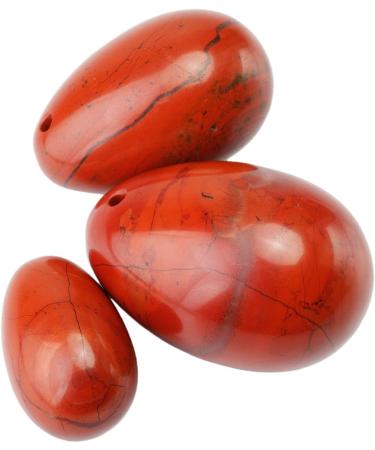MookaiTedecor Red Jaspis Yoni Egg Balls - 3 Sizes | Pelvic Floor Trainer & Relaxation Massage Stones for Postpartum Care - Buy Online on GoSupps.com