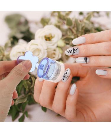 FOMIYES French Nail Stamper Silicone Nail Art Stamper Flower Shaped Nail Stamper with Cushion Manicure Tools for Women Girls DIY Nails - Buy Online on GoSupps.com