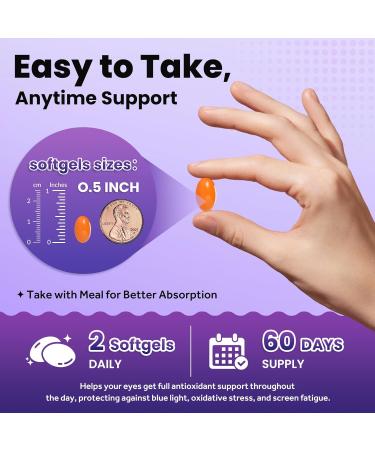 AREDS 2 Eye Vitamins and Mineral Supplement with Bilberry Extract Omega-3 Lutein Astaxanthin Zeaxanthin Eye Vitamin for Macular Health Dry Eye Eye Strain Night Vision - 120 Softgels - Buy Online on GoSupps.com