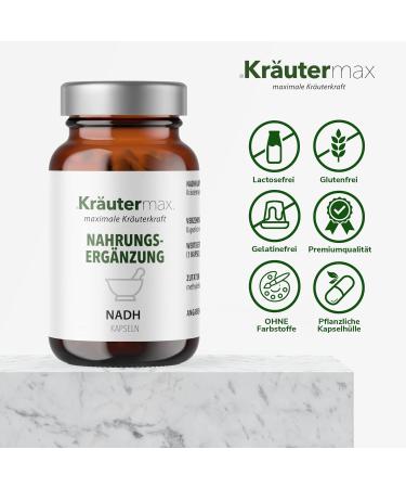 Herbal Max NADH Capsules - High-Dose Coenzyme 20mg | 60 Pieces | Boost Energy & Vitality - Buy Online on GoSupps.com