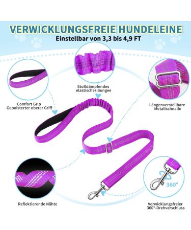 Eyein No-Pull Dog Harness with Leash | Soft Padded Reflective & Adjustable for All Breeds | XXS Purple - Buy Online on GoSupps.com