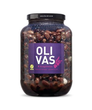 OLIVAS Aragonesas / 2 500 g (gallon) * Naturally black fully ripe fruit the king of olives!