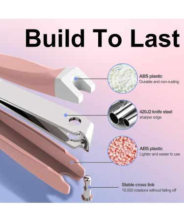 Jenney Slanted Edge Nail Clippers with Catcher - Professional Stainless Steel Fingernail and Toenail Cutters for Men and Women - Buy Online on GoSupps.com