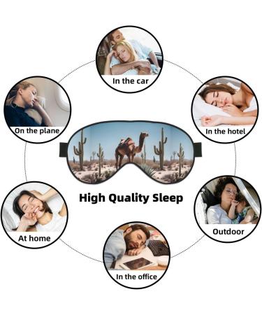 Desert Cute Camel Eye Mask - Unisex Adjustable Buckle Blackout Sleep Mask for Travel Yoga & Naps - Buy Online on GoSupps.com