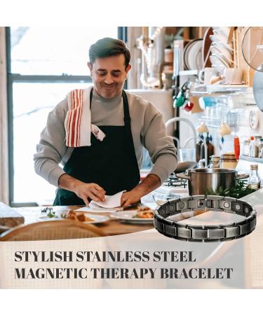WELMAG WM Magnetic Bracelet for Men Recycled Stainless Steel Strength Magnets Adjustable Length Bracelets with Remove Tool Halloween Jewelry Gift - Buy Online on GoSupps.com