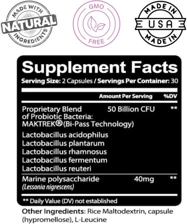 Kaya Naturals Probiotic 50 Billion CFU - Probiotics for Women Probiotics for Men and Adults Natural - Gut Health & Immune Support Supplement - Provides Digestive Support - 60 Vegetable Capsules 60 Count (Pack of 1) - Buy Online on GoSupps.com