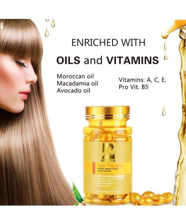 Keratin Hair Treatment Oil with Argan, Macadamia, and Avocado Oils - 50ML Gold Serum for All Hair Types - Vitamin B5 & Amino Acids - Men and Women - Buy Online on GoSupps.com