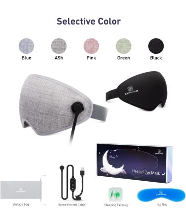 Heated Sleep Eye Mask 3D Ergonomic Design Quickly Heated Magnet Suction Wire Long-Lasting Heat Breathable and Soft Suitable for Nap Travel Decompression Relief Migraine Dry Eyes Blue(wired) - Buy Online on GoSupps.com