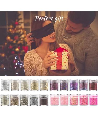 5 Set Holographic Chunky Glitter Nail Sequins for Body, Face, Hair - Gold & Silver Shades - Buy Online on GoSupps.com