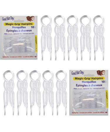 Good Hair Days Magic Grip Hair needles 2 packs with 10 pieces each (20 needles) crystal 2 pieces 10 pieces (2 pack) crystal 2 pieces