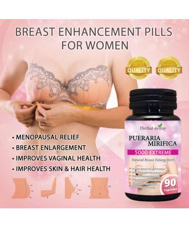 Pueraria Mirifica 5000mg Capsules - Natural Breast Enhancement & Menopause Relief - 90 Vegetarian Capsules - Buy Online on GoSupps.com