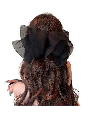 Hair clips Claw Clips 1 Pc Sweet Mesh Thin Gauze Big Bow Hair Claw Clip Women'S Bow Spring Clip Headwear Accessories-A(B)