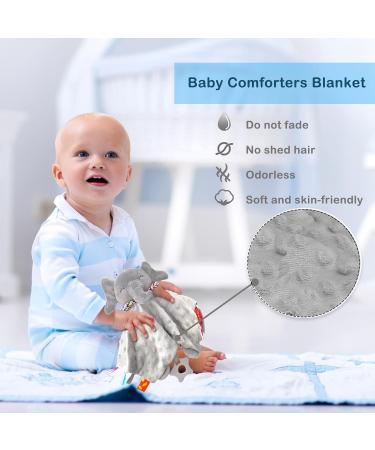 UNMOT Baby Comforter Blanket - Elephant Soft Security Blanket with Teether - Grey - Buy Online on GoSupps.com