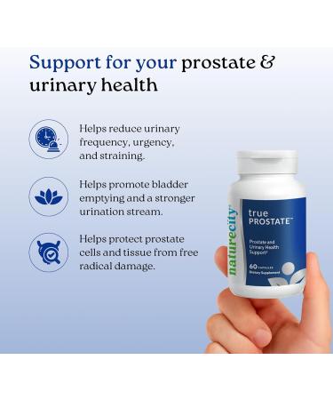 NatureCity True-Prostate Urinary Tract & Prostate Support Supplement for Men's Health Cranberry Extract & Super Beta Prostate Sitosterol Complex 60 Capsules - Prostate Health for Men - Buy Online on GoSupps.com