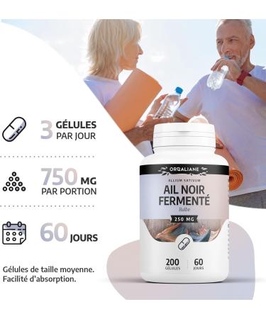 Fermented Black Garlic - 250mg - 200 capsules - Allium sativum L. - Buy Online on GoSupps.com