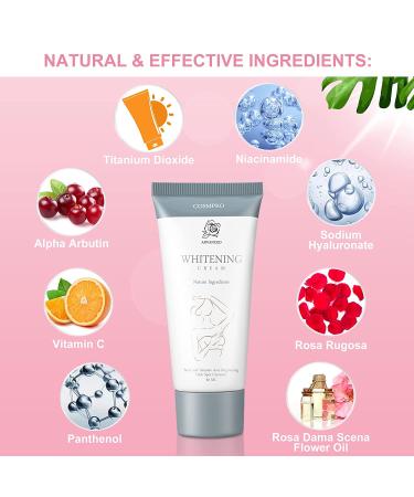 Natural Skin Bleaching Cream for Black Skin | Intimate Lightening for Body, Face & Private Parts | Brightening Dark Skin with Niacinamide & Arbutin - Buy Online on GoSupps.com