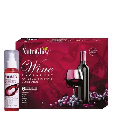 Wine Cleanup Facial Kit(250gm + 10ml) & Red Wine Toner(120 ml) with Red Grapes and Rose Extracts for Deep Exfoliation Radiant Complexion Perfect For Acne Wrinkle and Oily Skin All Skin Types Unis