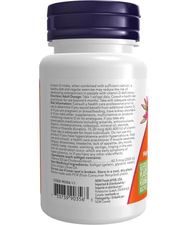 Now Foods Vit D-3 2 500 IU 90gel 0 90 count (Pack of 1) - Buy Online on GoSupps.com