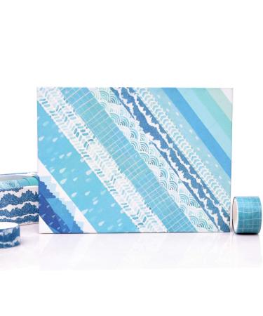 DAPUTOU Blue Sea Wave Washi Tape Set - 12 Rolls Decorative Masking Tape for Craft, Scrapbook, DIY Gift Wrapping - Buy Online on GoSupps.com