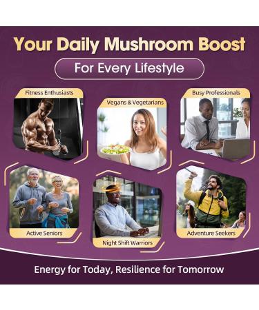 GREENPEOPLE Mushroom Gummies - 10x Mushroom Supplement Complex w/Ashwagandha Lions Mane Cordyceps Chaga - Support Immune Energy Cognitive & Focus - MixBerry Flavor Vegan Sugar-Free 60 CT 2 Pack Mixberry 60 Count (Pack  - Buy Online on GoSupps.com