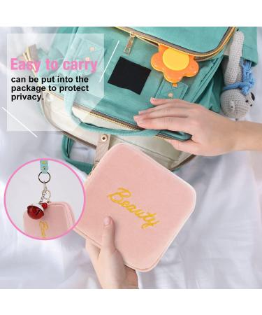 SIDESUGAR Flannel Menstrual Storage Bag - Portable Period Kit Pouch for Feminine Hygiene Products - Pink - Buy Online on GoSupps.com
