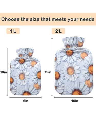 NAANLE Vintage Chrysanthemums Hot Water Bottle 1L - Transparent Heating Bag for Menstrual Cramps Pain Relief & Heat Therapy - Buy Online on GoSupps.com