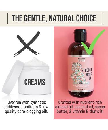 Magnum Solace Stretch Mark Oil for Pregnancy - 100% Natural Belly Oil with Cocoa Butter & Almond Oil - Effective Alternative to Stretch Mark Cream - Buy Online on GoSupps.com
