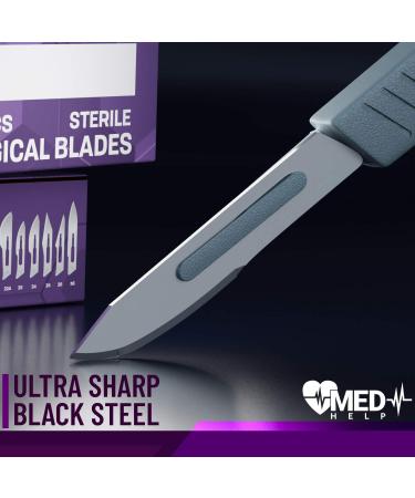 Buy Disposable Scalpel Blades #10 - Pack of 100 | High Carbon Steel Sterile Surgical Blades for Dermaplaning - Buy Online on GoSupps.com